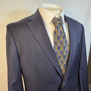 Lauren Ralph Lauren Navy‎ Blue 100% Wool Gold Buttons Blazer Macy's Men's 41R